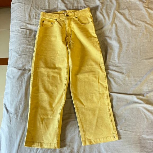 Yellow high waist straight jeans - Picture 3 of 5